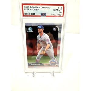 Pete Alonso New York Mets 2019 Bowman Chrome Topps #48 RC PSA 10 GEM MT